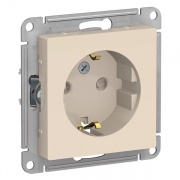 Розетка с заземлением со шторками 16А SE AtlasDesign, бежевый