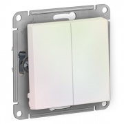 Двухклавишный переключатель 10А SE AtlasDesign, жемчуг