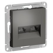 Розетка двойная компьютерная RJ45+RJ45 кат 5E SE AtlasDesign, сталь