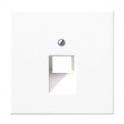 Накладка 1-ая компьютерной/телефонной RJ45/RJ11 розетки наклонная Jung LS Белый