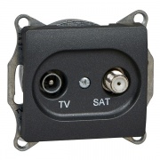 TV-SAT розетка оконечная 1DB механизм SE Glossa, антрацит