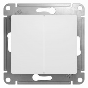 Двухклавишный переключатель 10А механизм SE Glossa, белый