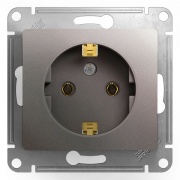 Розетка с заземлением 16А 250В механизм SE Glossa, платина