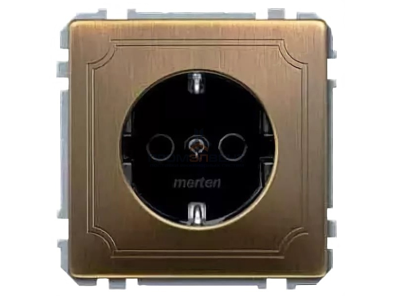 Розетка c/з Merten System Design Античная латунь