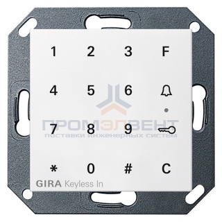 Цифровой кодовый замок Gira System 55 + E22 глянцевый белый