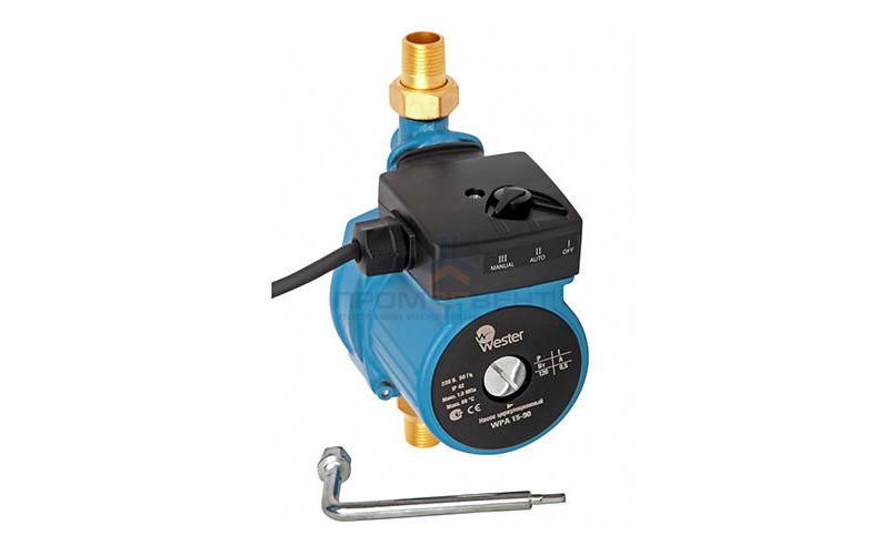 Насос циркуляционный Wester WPA 15-90 - 0,120 кВт (однофазный, Hmax 9 м, Qmax 25 л/мин)