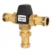 Клапан термостатический смесительный ESBE VTA523 - CPF28мм (компрессионное подключение, с переходником НР 1", Tmax. 95°C, точка переключения 45-60°C)