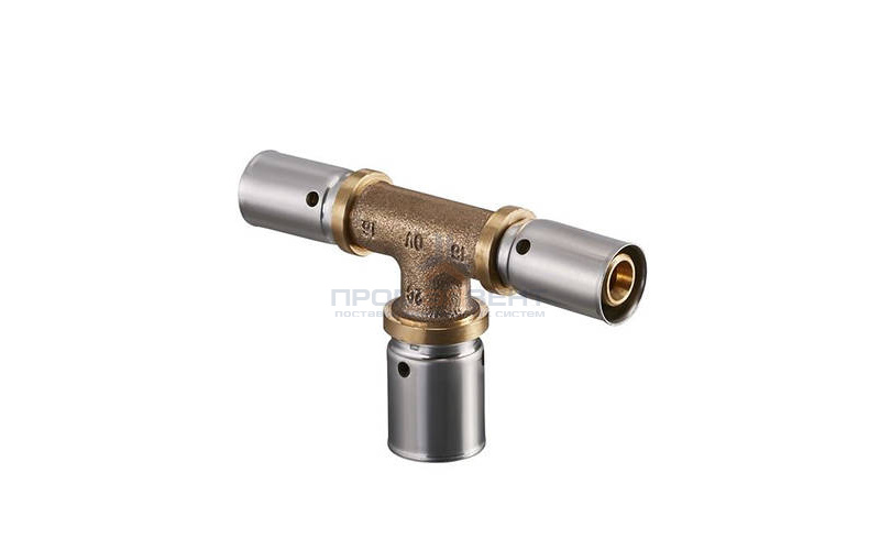 Тройник переходной Oventrop Cofit P - 26x3.0 x 32x3.0 x 26x3.0 (прессовой, бронза)