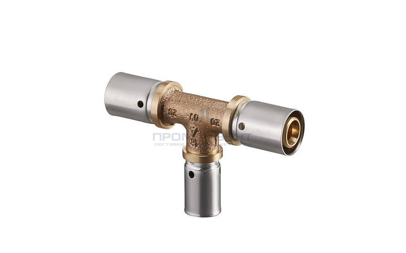 Тройник переходной Oventrop Cofit P - 32x3.0 x 26x3.0 x 32x3.0 (прессовой, бронза)