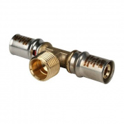 Тройник с переходом на наружную резьбу STOUT - 20 x 1/2" (прессовой, для металлопласт.труб)