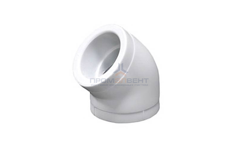 Отвод 45° Fusitek - 50 (для полипропиленовых труб под пайку, цвет белый)