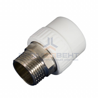 Переход на наружную резьбу под ключ KALDE - 63 x 2" (для полипропиленовых труб, цвет белый)