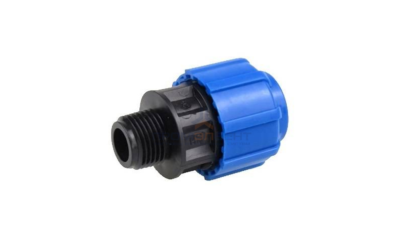 Переход на наружную резьбу Политэк - 25 x 3/4