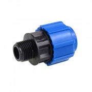 Переход на наружную резьбу Политэк - 50 x 1"1/2 (винтовой, для труб ПНД)