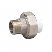 Переход на наружную резьбу разъемный Fusitek - 20 x 1/2" (для полипропиленовых труб, цвет белый)