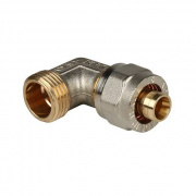 Переход на наружную резьбу угловой STOUT - 26 x 3/4" (винтовой, для металлопластиковых труб)