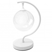 FT-07-01 Фитосветильник настольный, светодиодный, стеклянный шар Ø150мм, 5 В, лампа 2Вт, диммер, USB-штекер длиной 1,8 м, S-образный, белый (без наполнения)