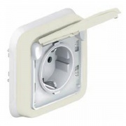 Розетка с крышкой IP55 скрытый монтаж Legrand Plexo, белый