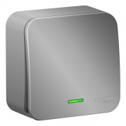 Выключатель 1-клавишный с подсветкой (cх.1) Blanca Schneider Electric 10А 250В алюминий