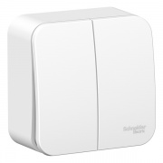 Выключатель 2-клавишный (cх.5) Blanca Schneider Electric 6А 250В белый изол.пластина