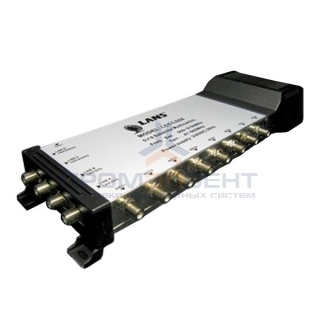 Мультисвитч 9 х 4 LANS 9 входов (4+4 SAT + 1 TV), 4 выхода, активный, встроенный блок питания