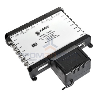 Мультисвитч 9 х 16 LANS 9 входов (4+4 SAT + 1 TV), 16 выходов, активный, встроенный блок питания