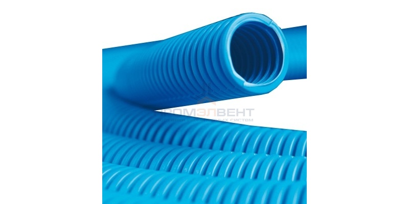 Труба ППЛ гибкая гофр. д.25мм, тяжёлая без протяжки, цвет синий [бухта 50м]