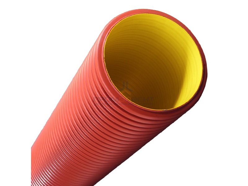 Труба жесткая двустенная для кабельной канализации DKC, (8кПа) д160мм, цвет красный [уп.6м]