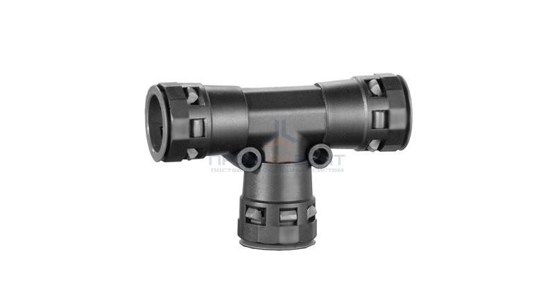 Тройник DN 23/23/23 мм, полиамид, цвет чёрный DKC