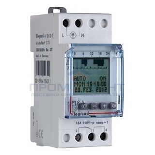 Недельный таймер Legrand электронный дисплей резервное питание до 6 лет 24V 16А 1 выход