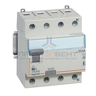 УЗО Legrand DX3 ВДТ 4П 80А 30мА тип AC