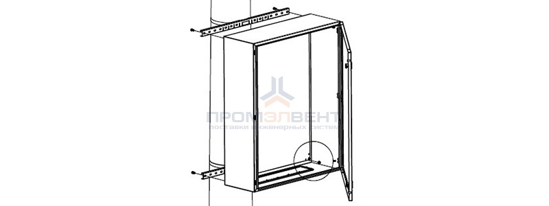 Комплект крепления шкафов CE/RAM box к столбу (ширина шкафа - 800 мм)